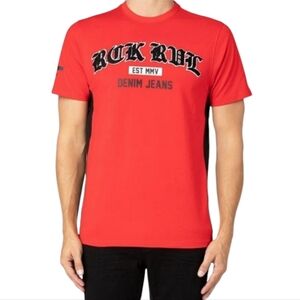 🆕️Rock Revival Red Shortsleeve Color Block T-Shirt. Men's Size: Large.